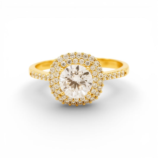 14K Yellow Gold Women's Engagement Ring / Stone: Cz / Size: 8 / Weight: 2.3 GR / P18R-790