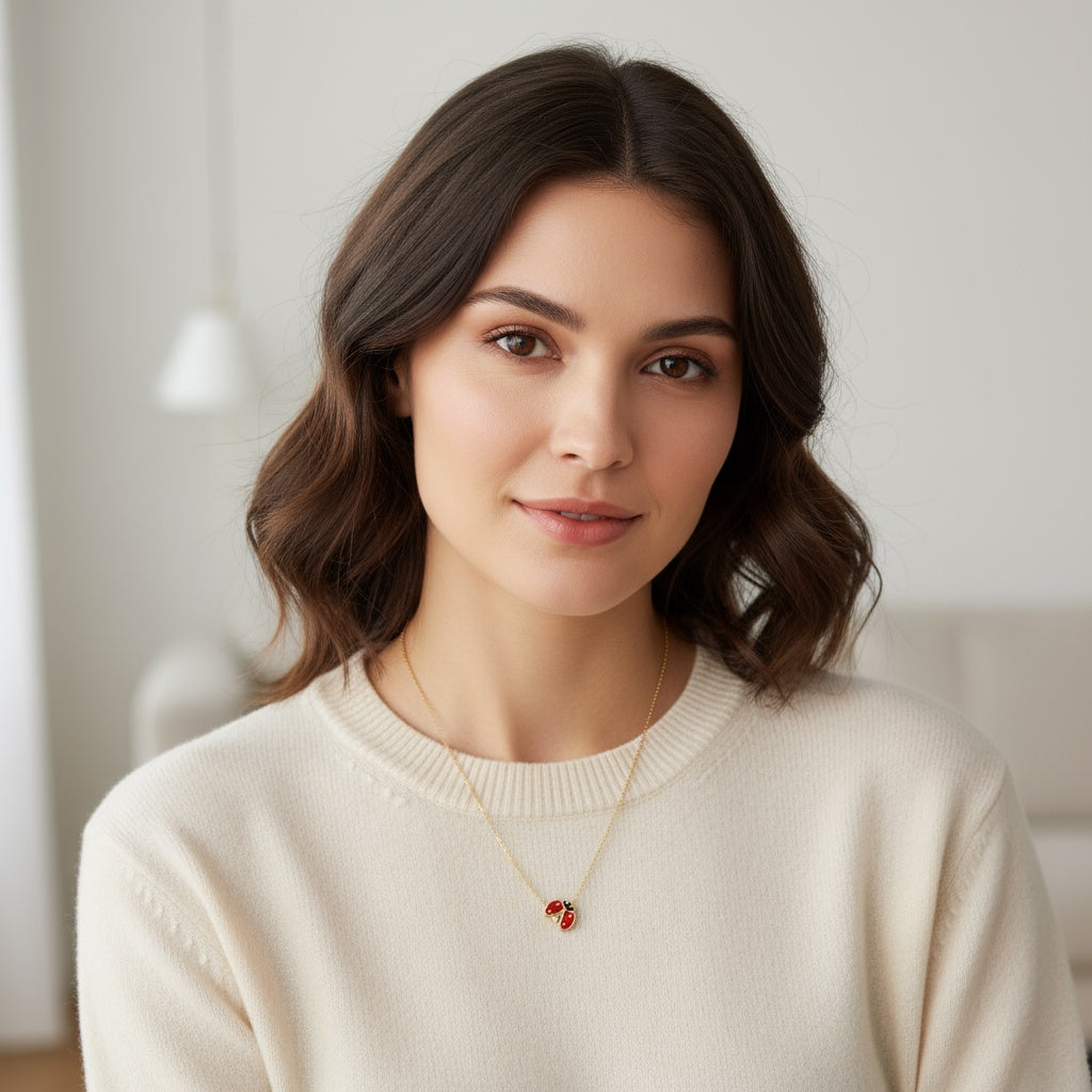 14K Yellow Gold Ladybug Necklace / Size: 18” / Weight: 6.7 GR / CONK4LB