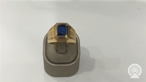 Rings Men COMR4FS-17 14k B Size 9.5 Weight 7gr mens fashion Ring RT Blue