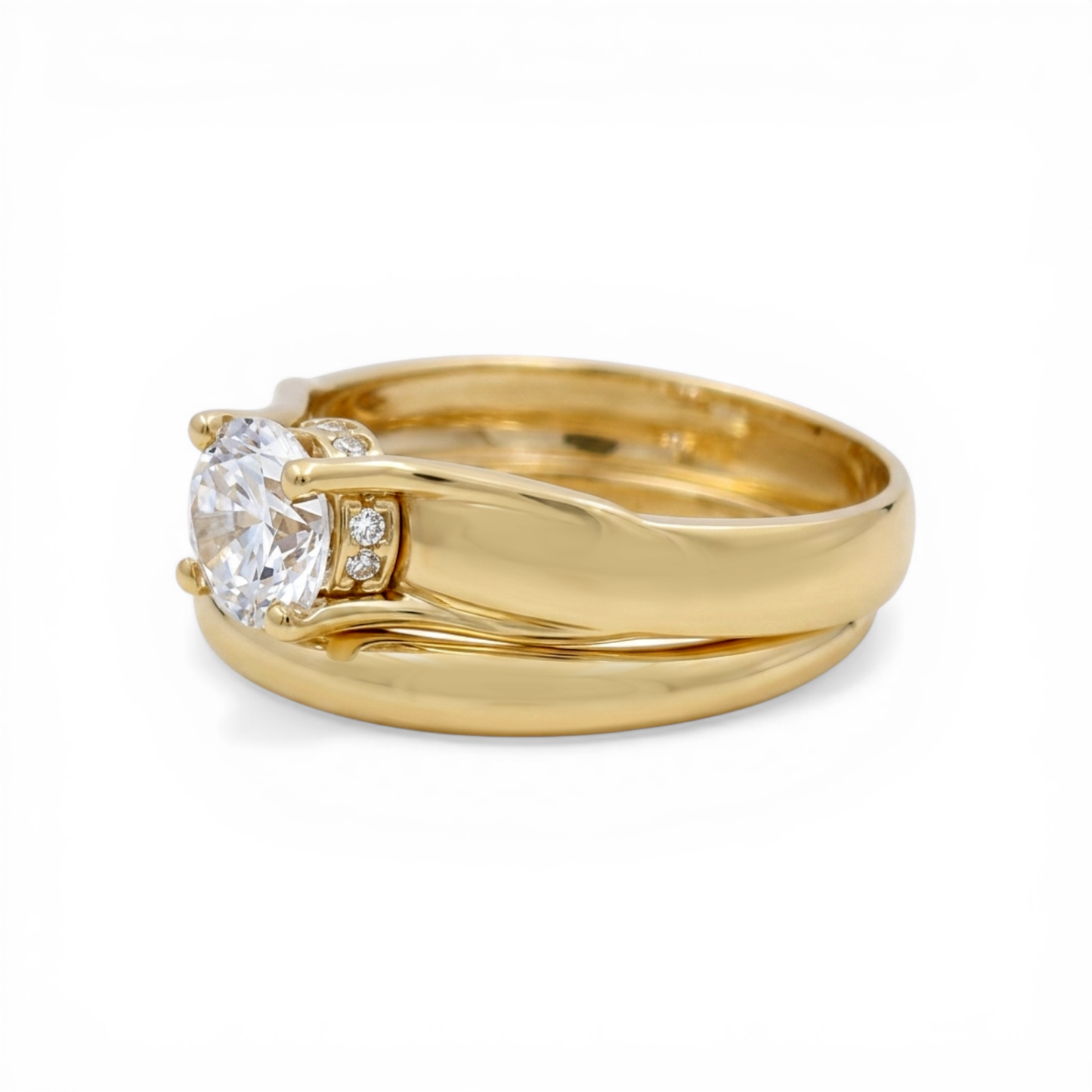 10K Yellow Gold Women’s Bridal Set / Stone: Cz / Size: 8 / Weight: 4 GR / CLBWR0BS-4
