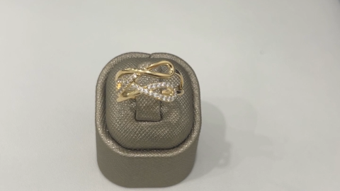 14K Yellow Gold Infiniti Women's Ring with White Cz / Size: 7.5 / Weight: 2.2GR / DQWR4IF