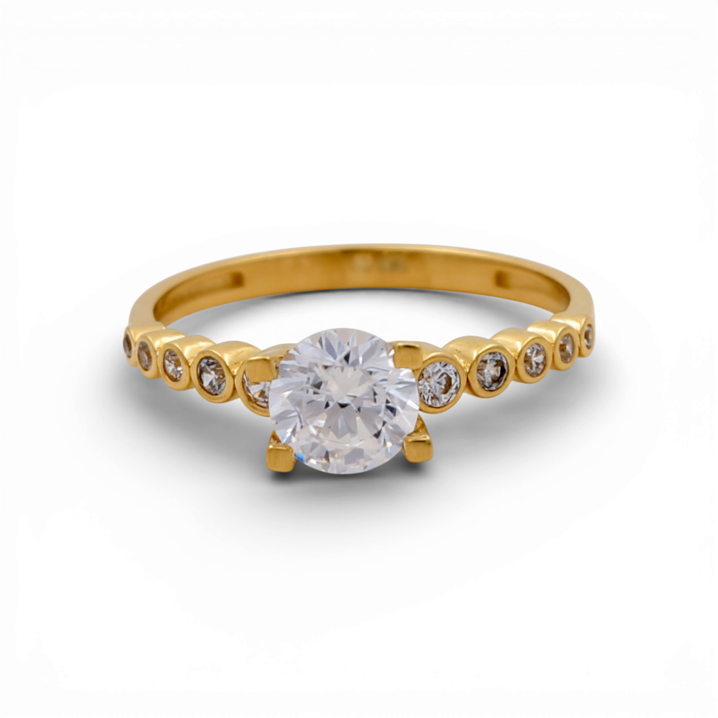 10K Yellow Gold Women's Engagement Ring / Stone: Cz / Size: 7 / Weight: 2 GR / CQWR0ER-3