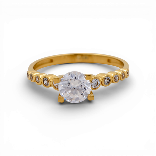 10K Yellow Gold Women's Engagement Ring / Stone: Cz / Size: 7 / Weight: 2 GR / CQWR0ER-3