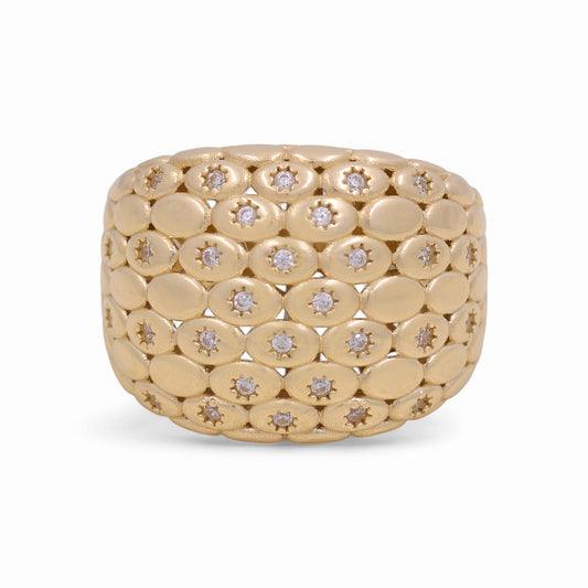 14K Yellow Gold Fashion Women's Ring with CZ / Size 7.5 / Weight 9.5 GR / DOWR4FS-4