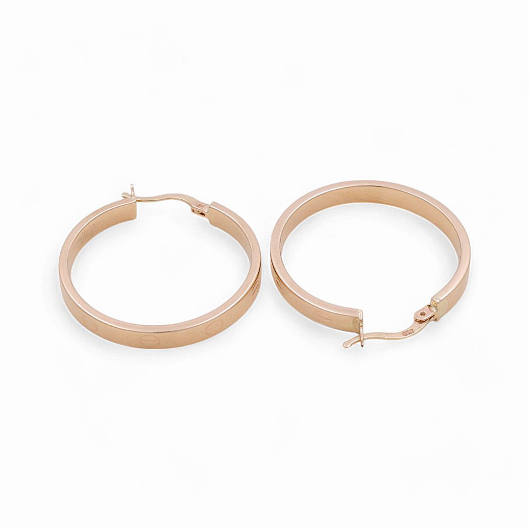 14K Yellow Gold Fashion CT Hoops Earrings / Size: 4mm X 28.5mm / Weight: 3.8 GR / KOEH4CT4x28.5
