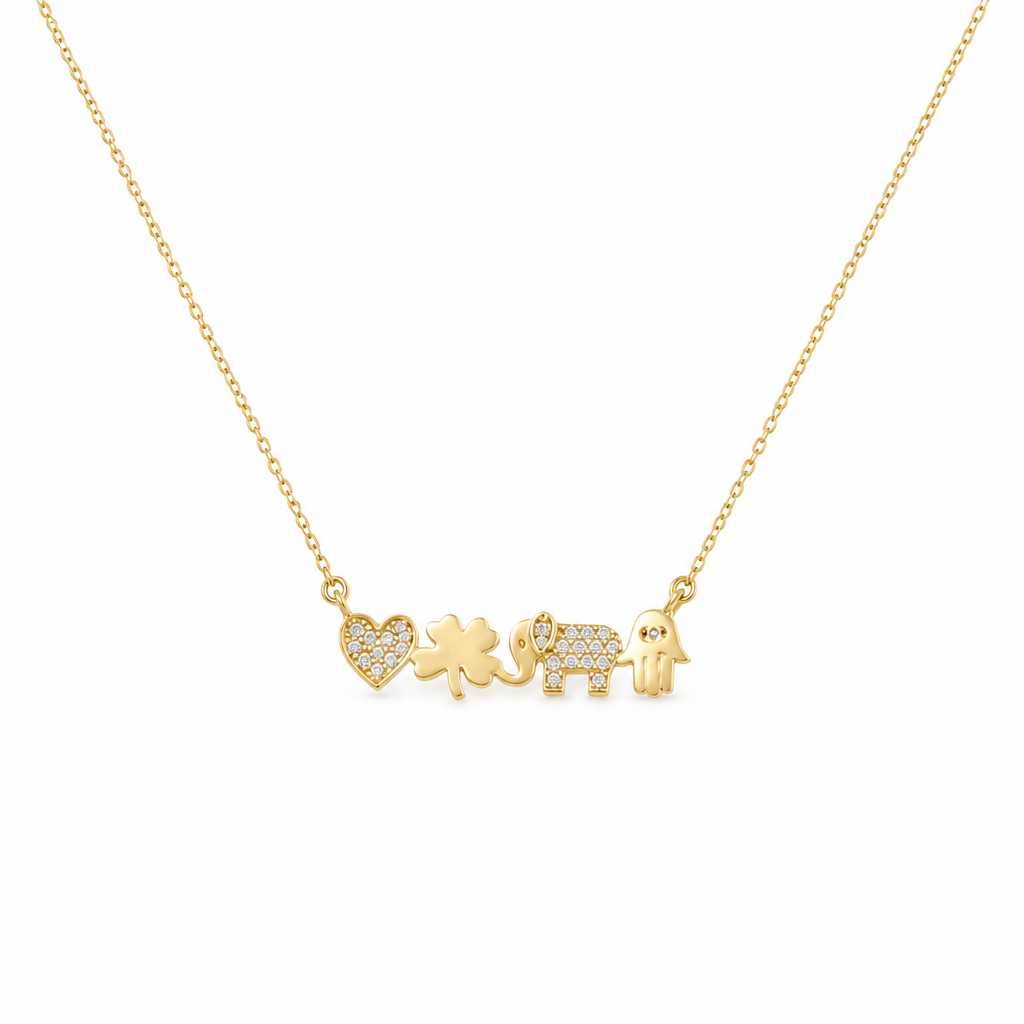 10K Yellow Gold Lucky Women's Necklace / Size: 17" / Weight: 2.4 GR / DQNK0FS-1