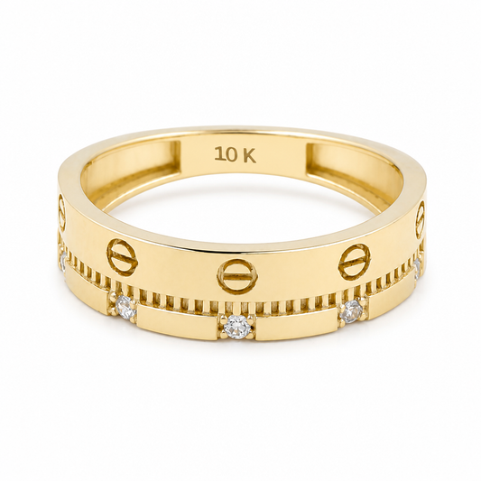 10K Yellow Gold Fashion CT Women's Ring with Cz / Size: 6.25 / Weight: 1.5 GR / DQWR0CT-3