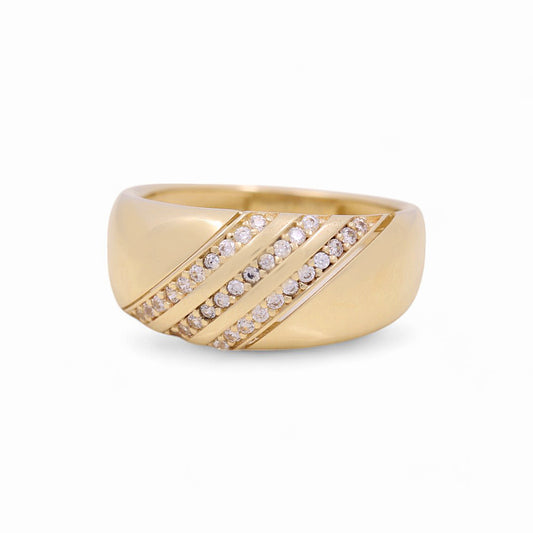 10K Yellow Gold Women's Fashion Ring with Cz / Size: 7 / Weight: 2.6 GR / Y23-42