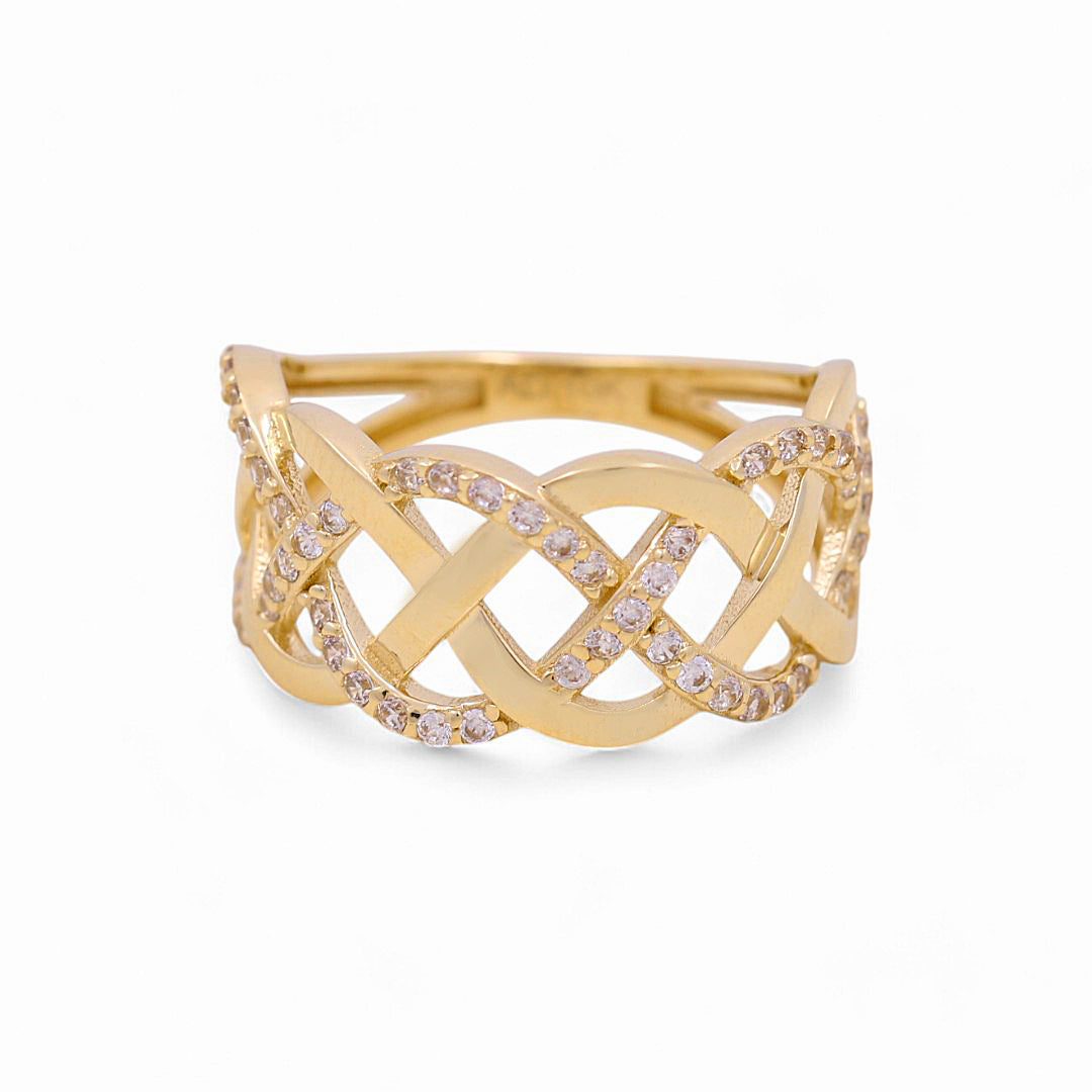10K Yellow Gold Women's Fashion Ring with Cz / Size: 7 / Weight: 2.3 GR / Y23-154