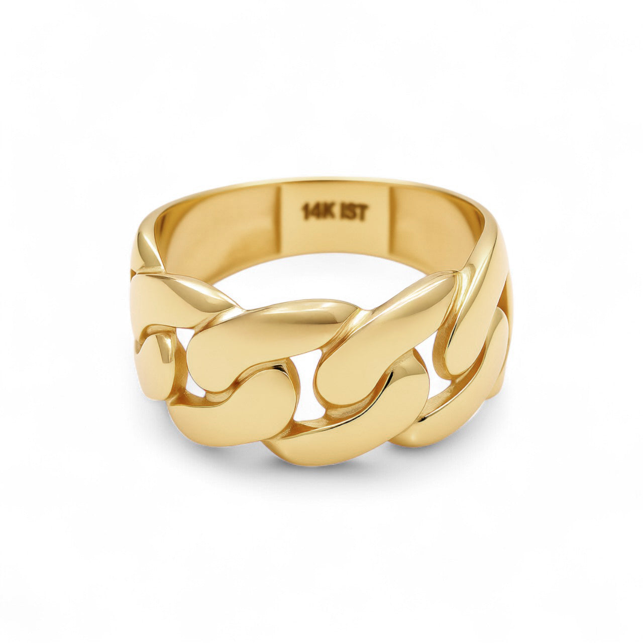 14K Yellow Gold Fashion Men's Ring with Chain / Size 12 / Weight: 7 GR / COMR4FS-79