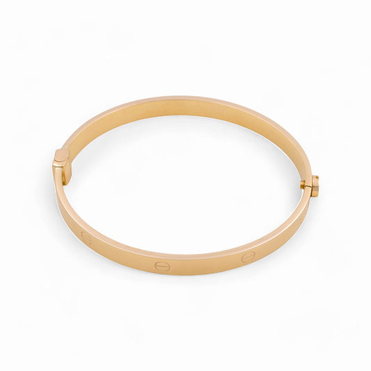 14K Yellow Gold SemiSolid Fashion CT Bangle Bracelet / Weight: 10 GR / DOBB4CT