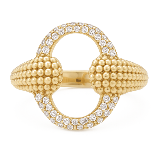 14K Yellow Gold Fashion Women's Ring with White Cz / Size: 8 / Weight: 2.9 GR / DQWR4FS-44
