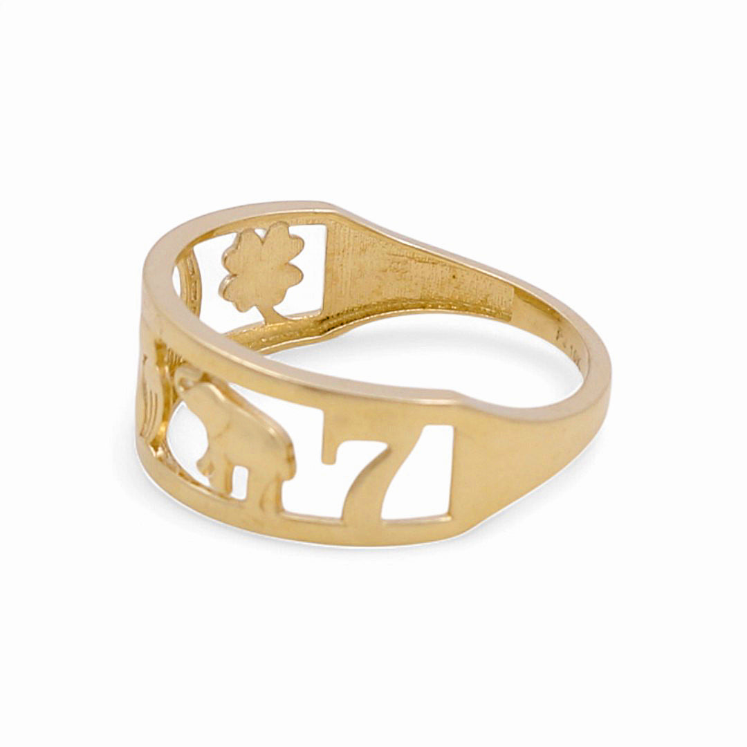 10K Yellow Gold Lucky Women's Ring / Size: 8 / Weight: 2 GR / DPWR0FS-7