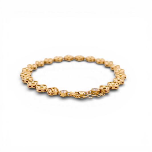 10k Yellow Gold Fashion Clovers Women's Bracelet / Size: 7.5" / Weight: 5.7 GR / DQWB0FSCLV