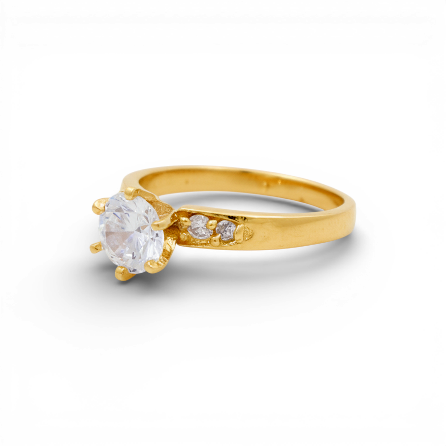 14K Yellow Gold Women's Engagement Ring / Stone: Cz / Size: 6.5 / Weight: 3.2 GR / DEEWR4ER-2