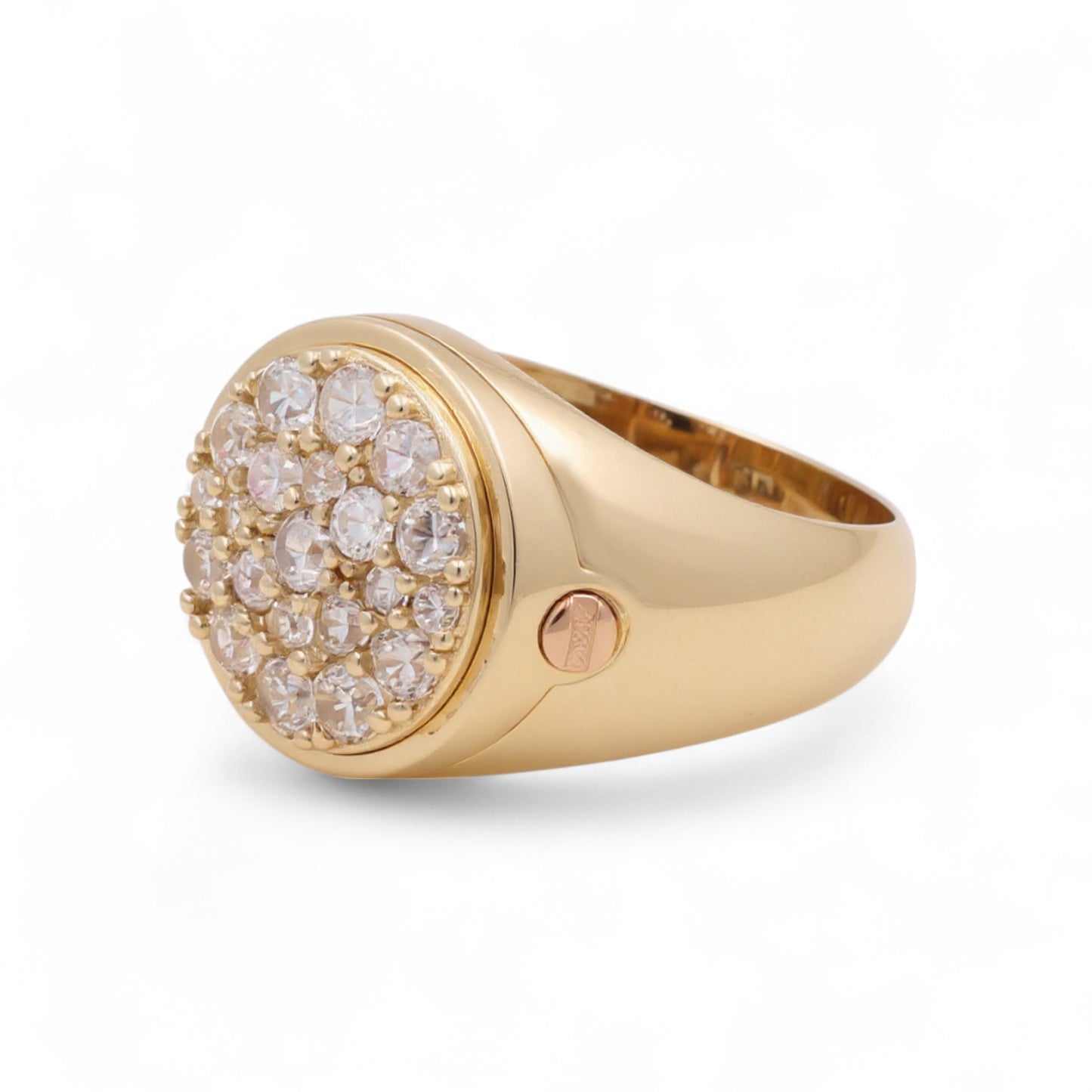 14K Yellow and Rose Gold RD Fashion Men's Ring with White Cz / Size: 11.5 / Weight: 6.5 GR / DQMRTT4FS-2