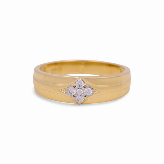 14K Yellow Gold Men’s Wedding Band / Stone: Cz / Size: 10 / Weight: 3.9 GR / KEEMWB4BS-11