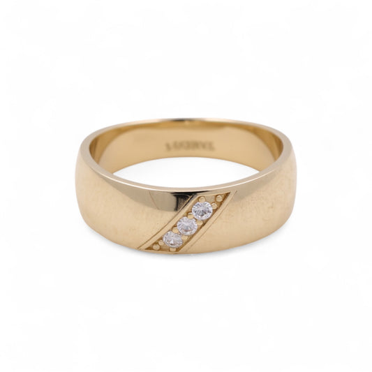 14K Yellow Gold Men’s Wedding Band / Stone: Cz / Size: 10.5 / Weight: 3.6 GR / DEEMWB4BS-13