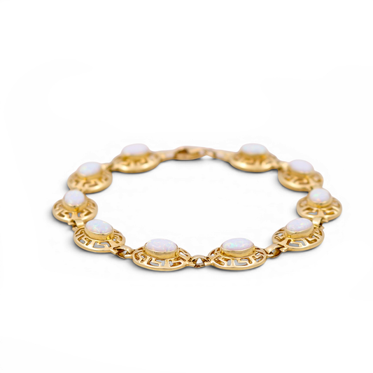 14K Yellow Gold Fashion Women's Bracelet With Mother of Pearl / Size: 7" / Weight: 10.3 GR / COWB4FS-25