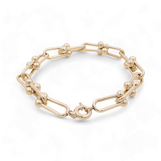 14K Yellow Gold Italian Link Women’s Bracelet / Size: 8.5” / Weight: 11.1 GR / COWB4FS