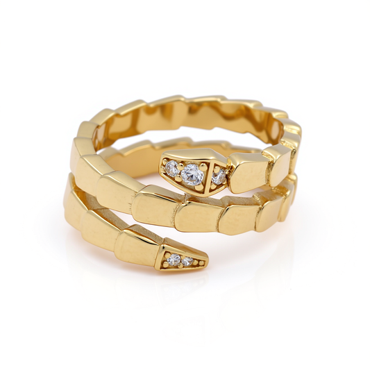 10K Yellow Gold Fashion BV Women's Ring with Cz / Size: 7.5 / Weight: 2.8 GR / Y25-659