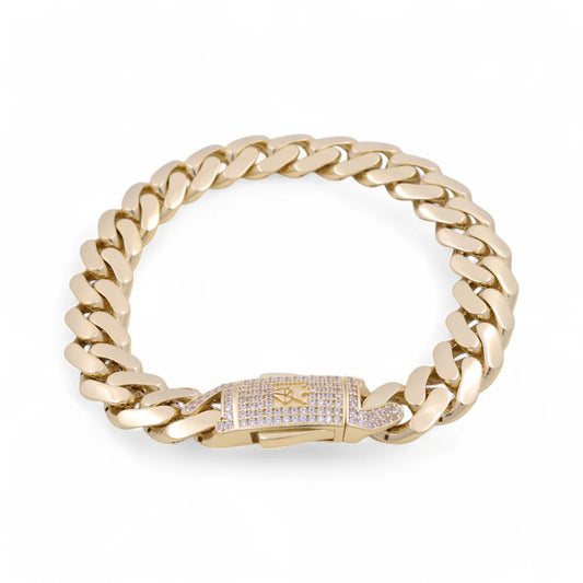 10K Yellow Gold Monaco Semisolid Men's Bracelet / Stone: Cz / Size: 11mm 8.5" / Weight: 16.7 GR / COMB0MON11-8.5