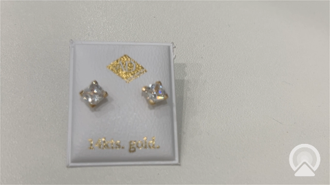 14k Yellow Gold Stud Earrings with CZ / 6-124501PS5