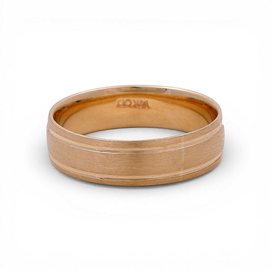 14K Yellow Gold Men’s Wedding Band with Design / Size: 10 / Weight: 5.2 GR / WBEEMWB4DS-3