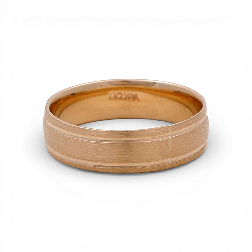 14K Yellow Gold Men’s Wedding Band with Design / Size: 10 / Weight: 5.2 GR / WBEEMWB4DS-3