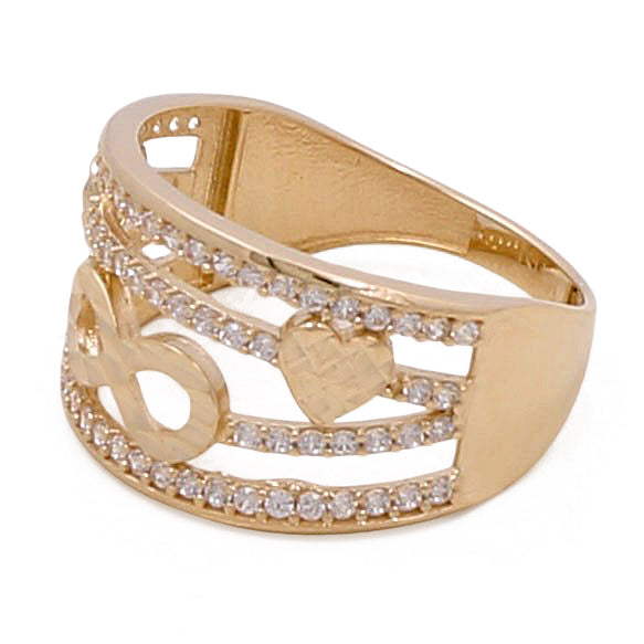 14K Yellow Gold Women’s Fashion Infinity Ring / CZ / COWR4IF-4