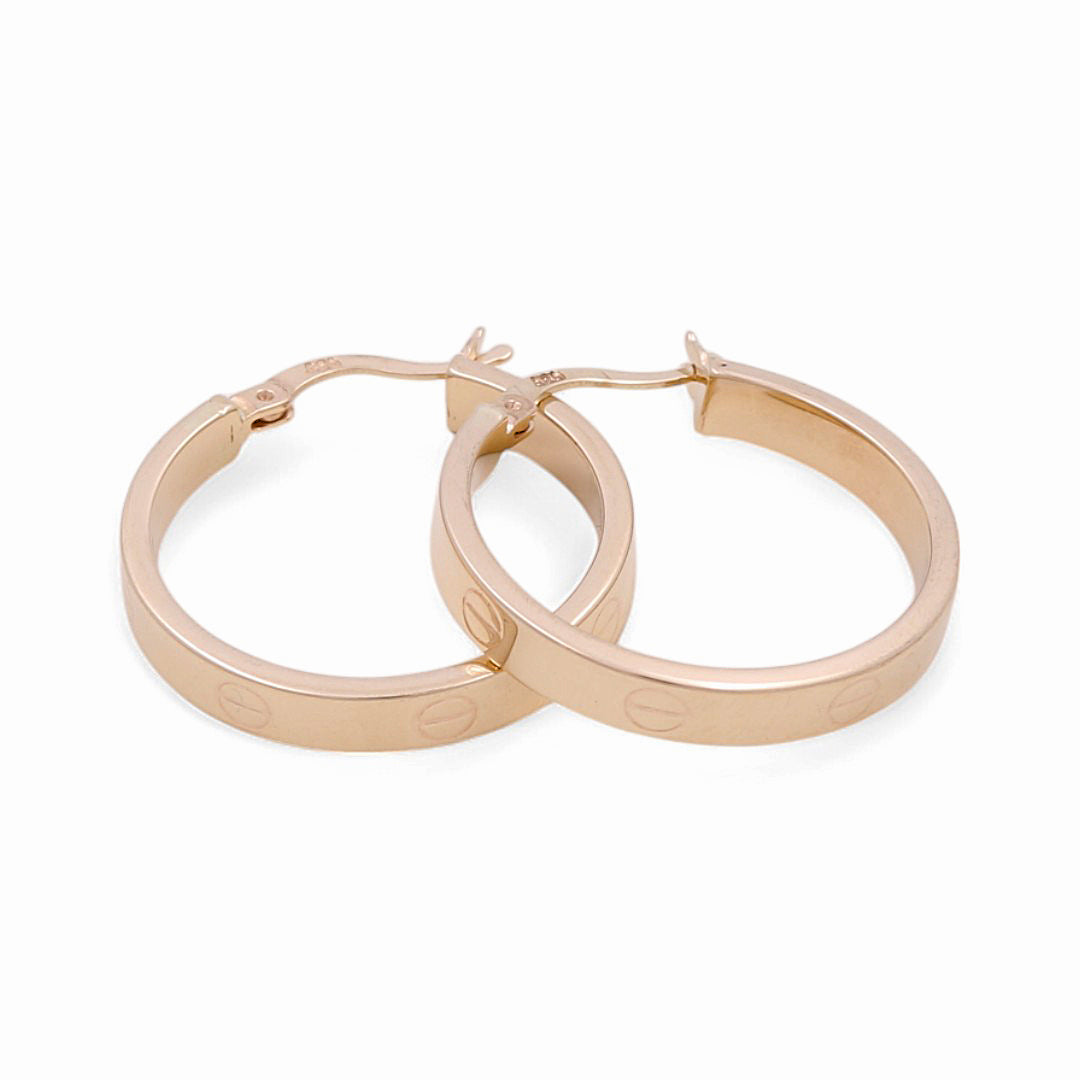 14K Yellow Gold Fashion CT Hoops Earrings / Size:4mm X 23mm / Weight: 3.1 GR / KOEH4CT4x23