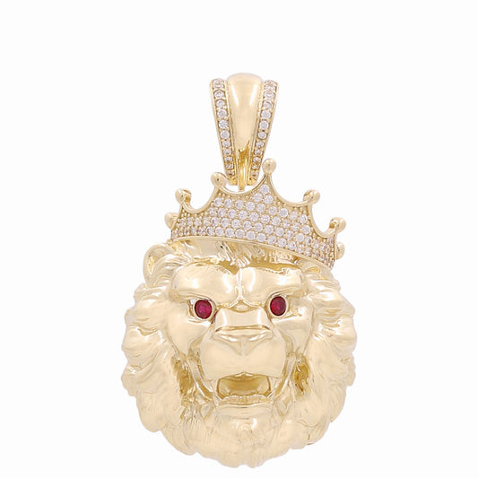 10K Yellow Gold Lion Head Pendant Weight: 11.8 GR / WP-170