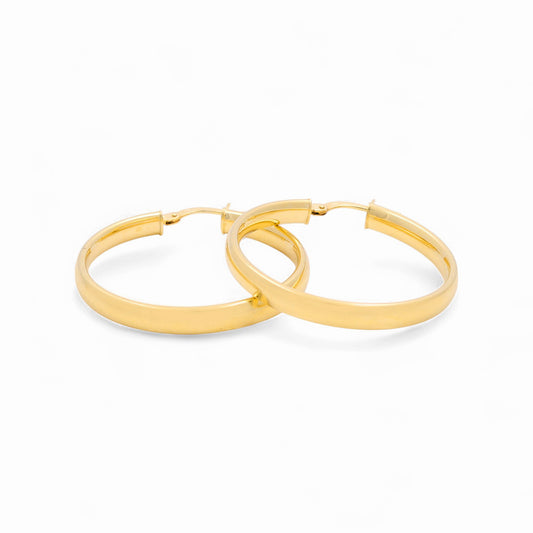 14K Yellow Gold Women's Hoops Earrings / Size: 4mmx30mm / Weight: 3.2 GR / 240-00805