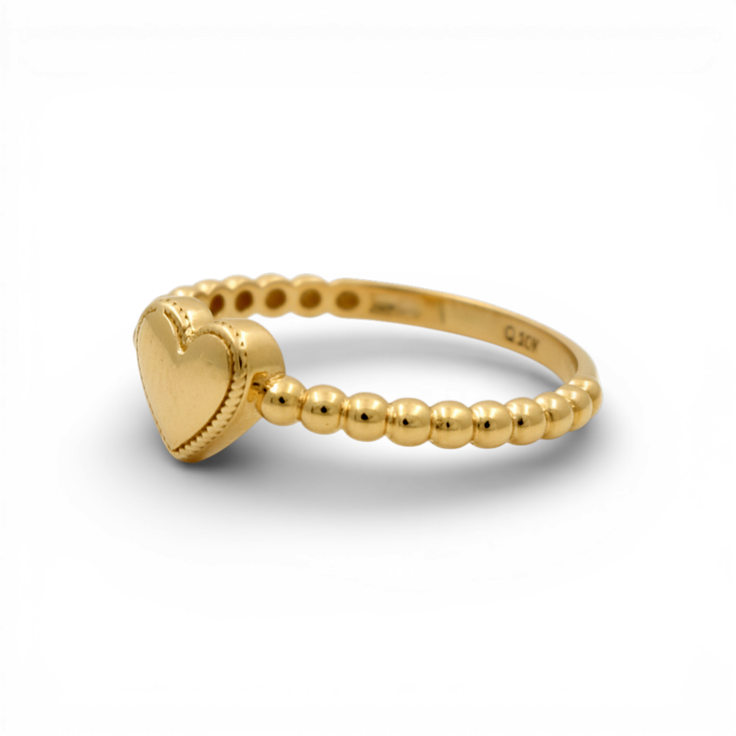 10K Yellow Gold Fashion Heart Women's Ring / Size: 6.5 / Weight: 1 GR / DQWR0HR-15