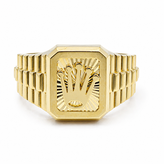 10K  Yellow Gold Fashion Men's Ring RX / Size: 10.5 / Weight: 5.2 GR/ DQMR0RX-3