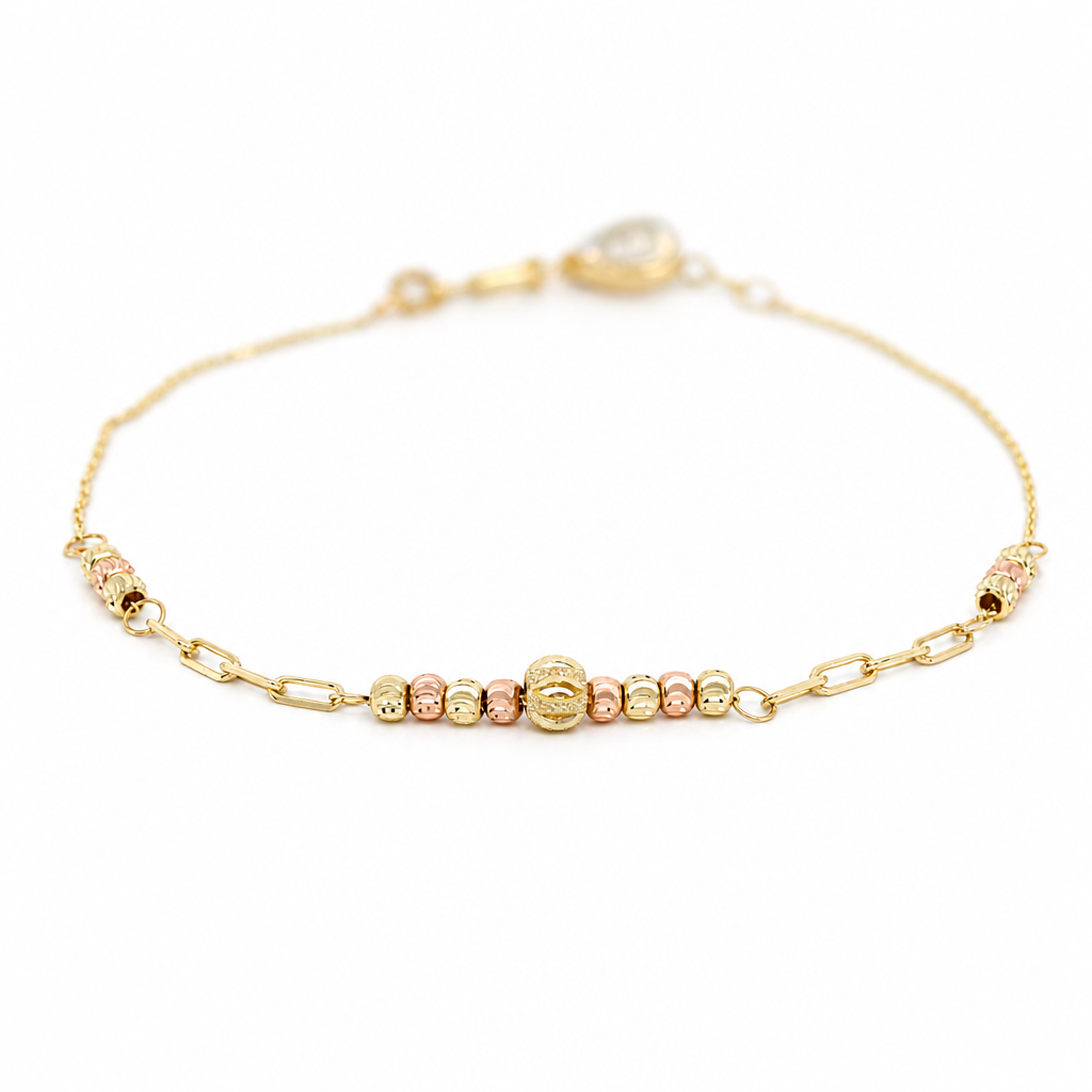 14k Yellow Gold Fashion Women's Bracelet with Balls / Size: 7" / Weight: 2 GR / BCFWB4BLL