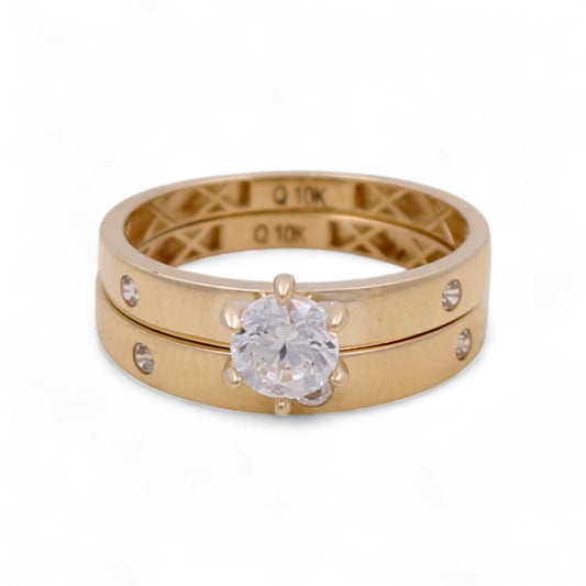 10K Yellow Gold Woman’s Bridal Set / Stone: Cz / Size: 7.5 / Weight: 3.0 GR / CQWR0BS