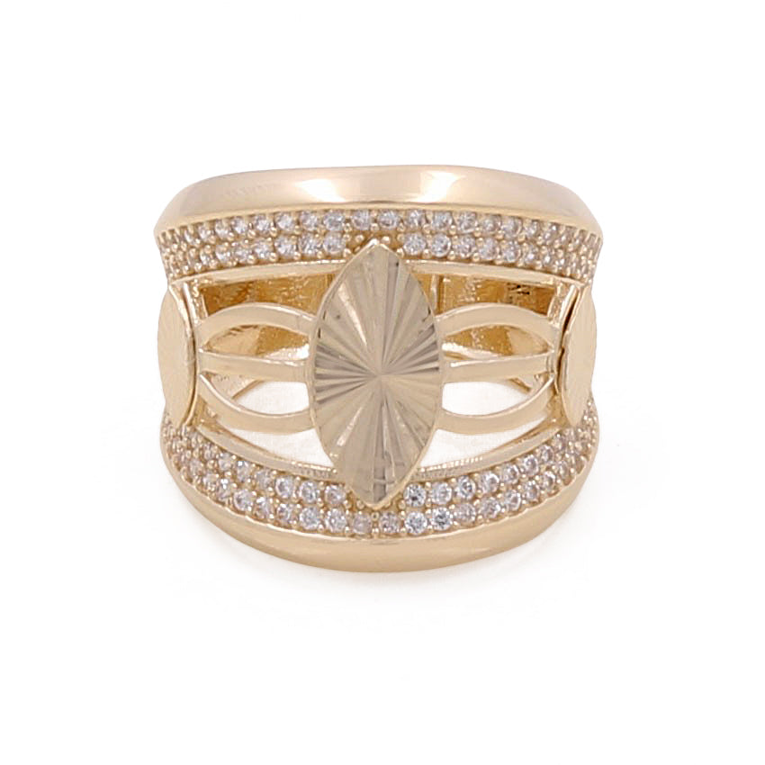 14K Yellow Gold Women’s Fashion Ring / CZ /Size 7 / Weight: 5.3 GR / COWR4FS-89