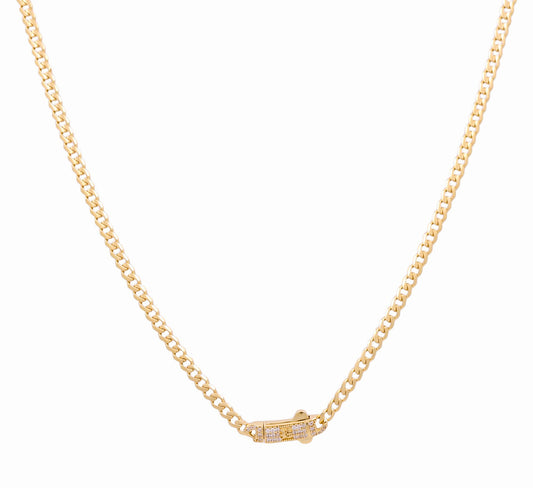 14K Yellow Gold Monaco Semisolid Chain / Stone: Cz / Size: 4mm 18" / Weight: 10.6 GR / COCH4MON4-18
