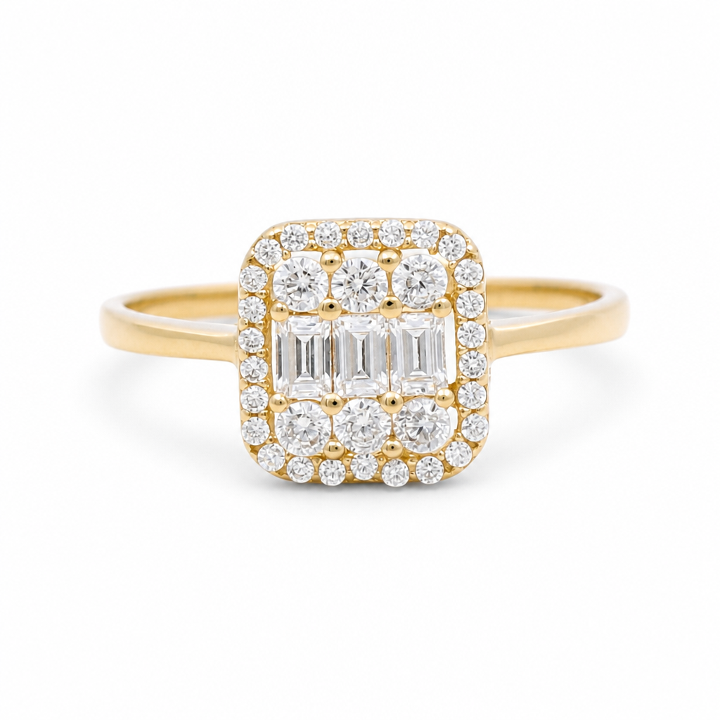 14K Yellow Gold Women's Bridal Ring / Size: 7.75 / Weight: 2.1 GR / 400-01102