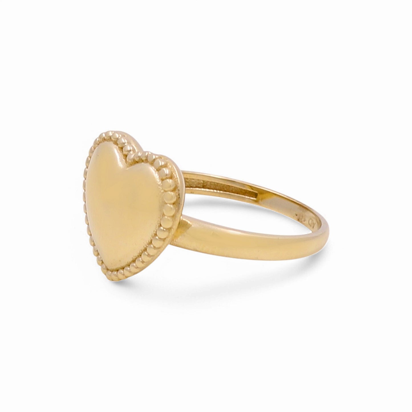 10K Yellow Gold Heart Women's Ring  / Size: 8 / Weight: 2 GR / Y25-238