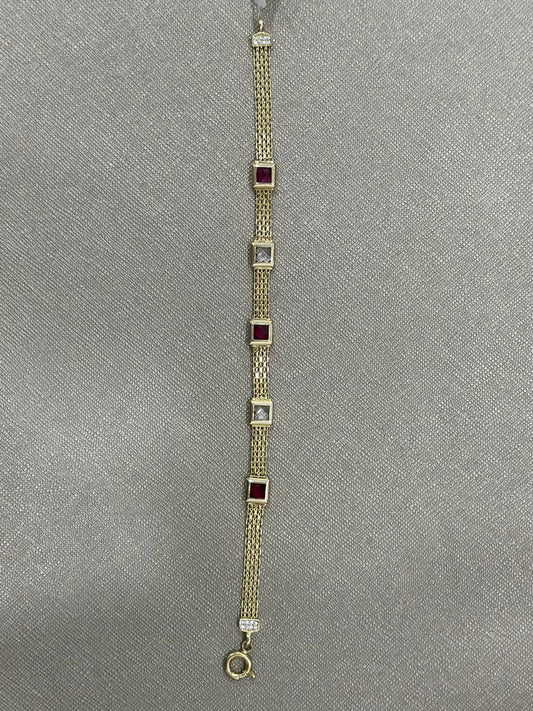 14K Yellow Gold Fancy Women’s Bracelet / Size: 7” / COWB4FS-9