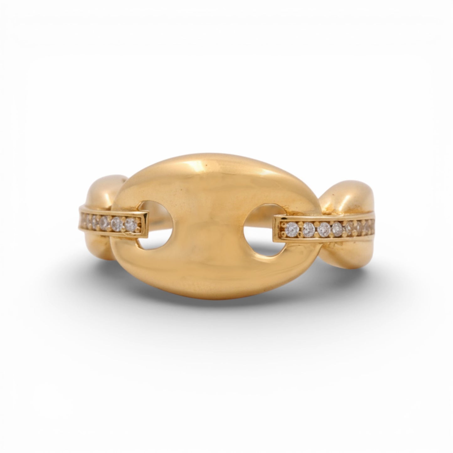 14K  Yellow Gold Fashion Women's Ring With Cz / Size: 7.75 / Weight: 3.2 GR / P18R-781