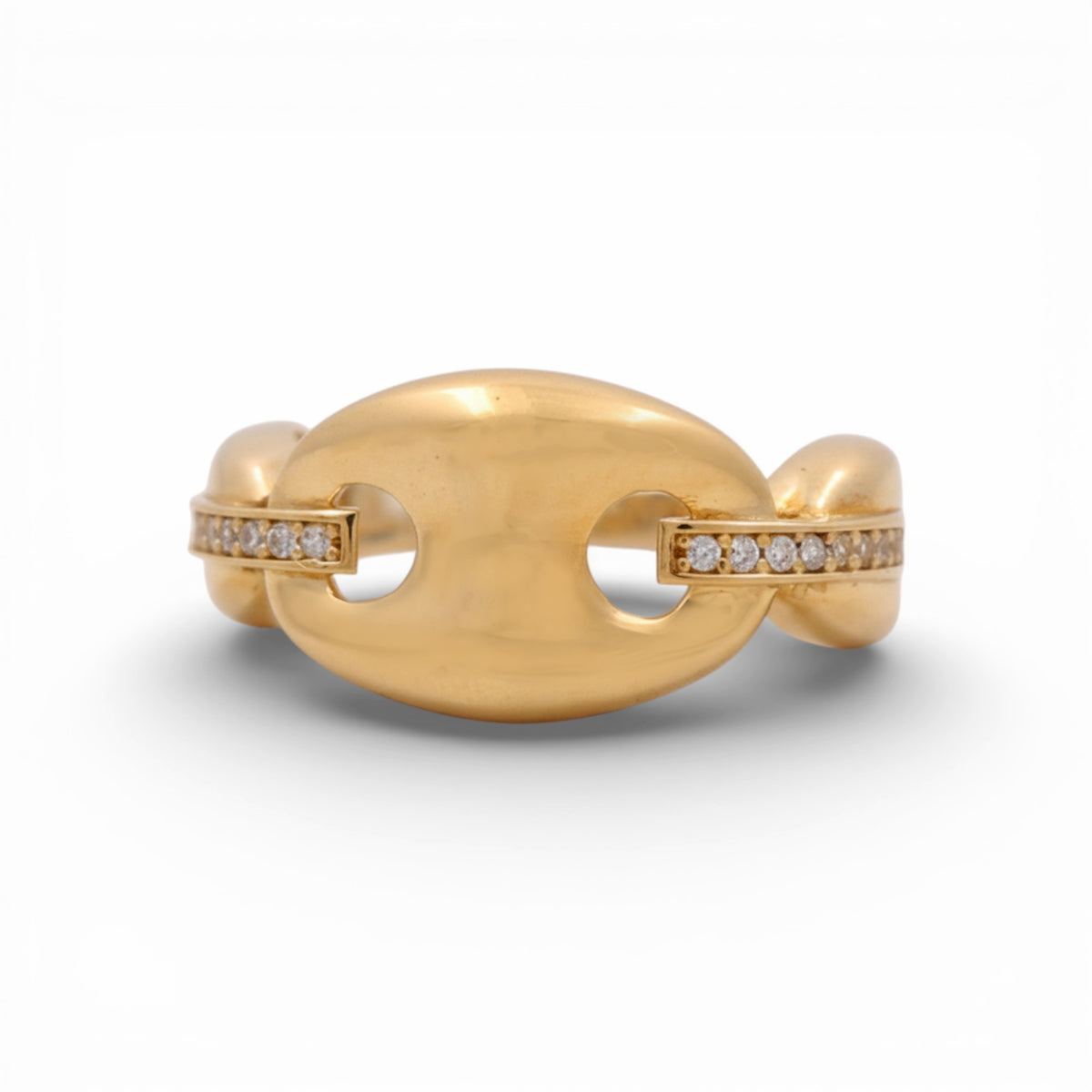 14K Yellow Gold Fashion Women's Ring With Cz / Size: 7.75 / Weight: 3.3 GR / P18R-781