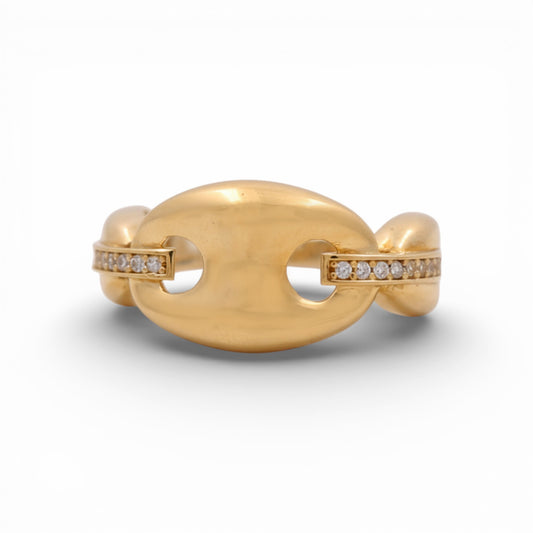 14K Yellow Gold Fashion Women's Ring With Cz / Size: 7.75 / Weight: 3.3 GR / P18R-781