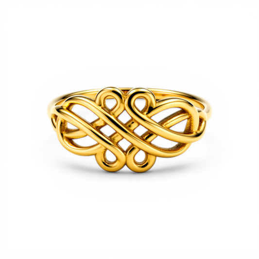 10K Yellow Gold Fashion Women's Ring / Size: 7.5 / Weight: 2.2 GR / DQWR0FS-48