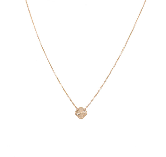 14K Yellow Gold One Clover Women's Necklace / Size: 18" 11MM / Weight: 5.9 GR / DONK4CLV-6