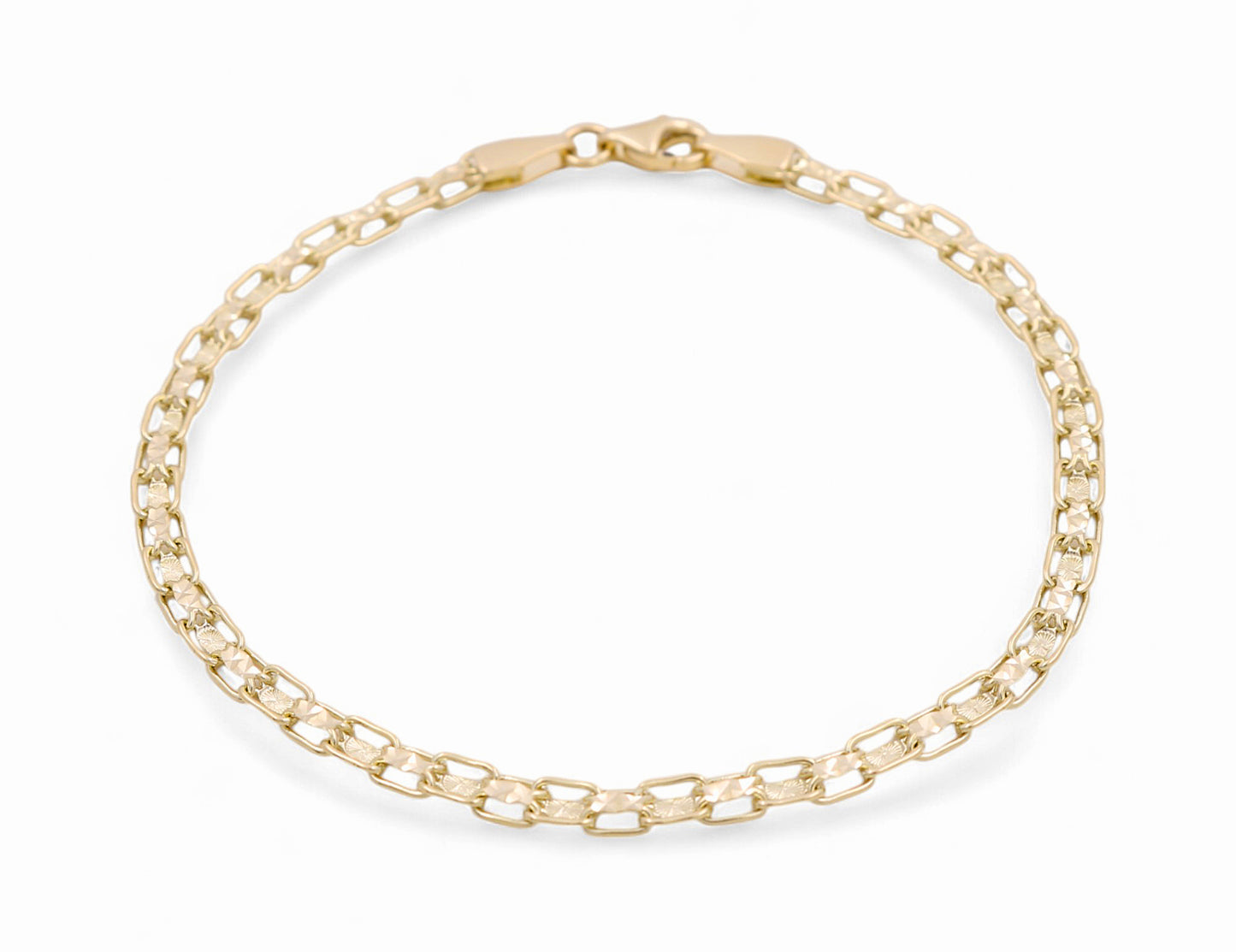14K Yellow Gold Women's Fancy Link Bracelet / Size: 7.5" / Weight: 3 GR / P08B-1046