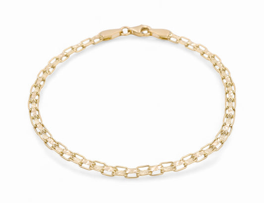 14K Yellow Gold Women's Fancy Link Bracelet / Size: 7.5" / Weight: 3 GR / P08B-1046