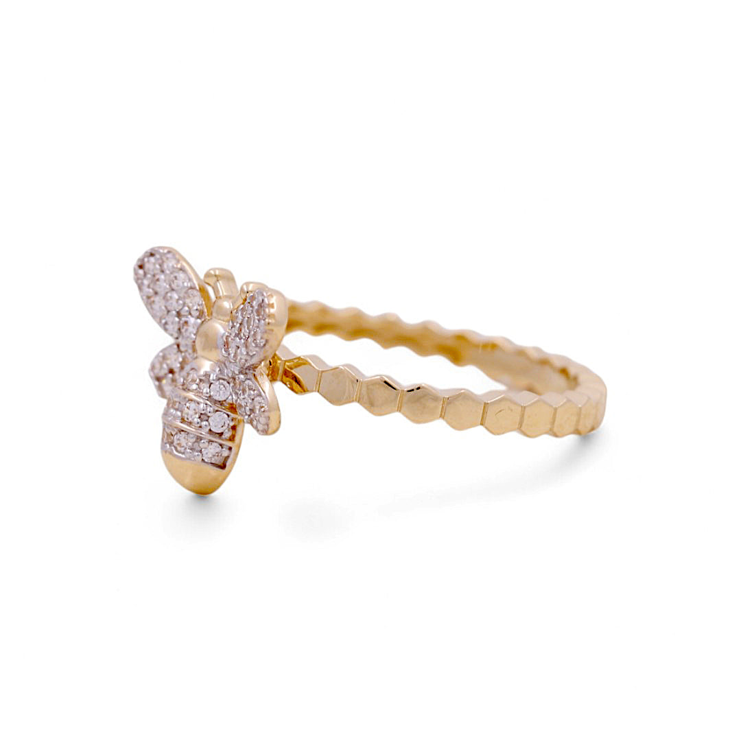 14K Yellow Gold Woman’s Bee Ring / Stone: CZ / Size: 7 / Weight: 2.2 GR / IEEWR4BE